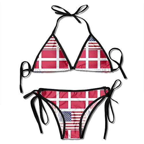 AmyNovelty Bikini,Bikini con Estampado De La Bandera Americana Y La Bandera De...