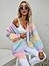 Verdusa Women's Casual Drop Shoulder Long Sleeve Knit Cardigan Sweater Outerwear Multicolor M
