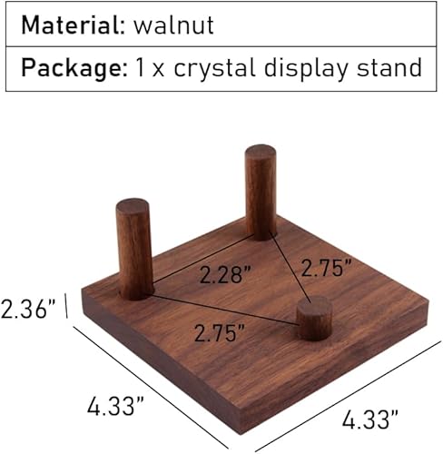 Miniatura 8 de Soporte de exhibición de cristal de nogal, soporte de exhibición de roca de tres clavijas, soportes para caballete de exhibición de coral fósil,