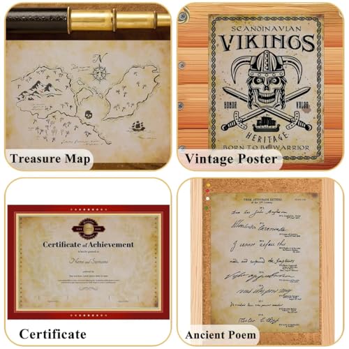 Image of 50 Sheets Vintage Writing Paper, Double-Sided Retro Scrapbook Paper for Letter Writing, Decorative Stationery Paper, 8.3 x 11.2 Inch, 100 GSM, Journaling, DIY Card Making, Crafting Supplies