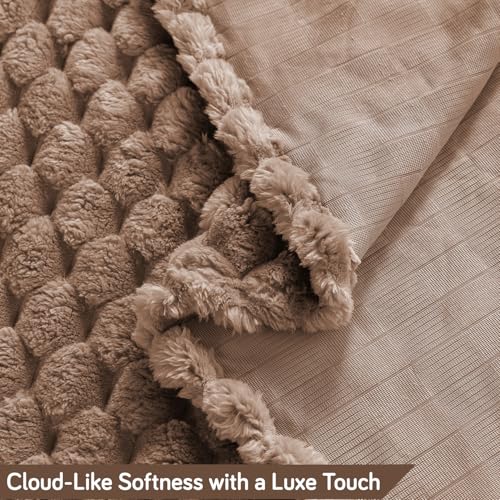Image of HOKIPO Luxury Rabbit Wool Plush Fluffy Sofa Cover for 1 Seater Sofa | Full Protection for Sofa Seat and Back | 'BunnySoft Series' (180x60 cm), Canvas Brown (AR-6666-BRN)