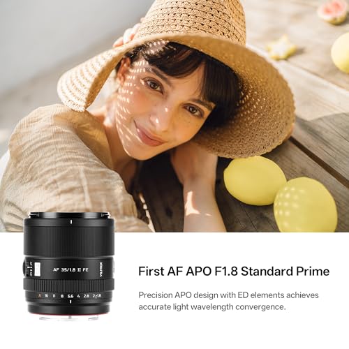 Image of VILTROX 35mm F1.8 f /1.8 II FE Full Frame Large Aperture Wide Angle Autofocus Lens Compatible with Sony E-Mount Mirrorless Cameras Alpha a7 a7II a7III a7R a7RII a7RIII a7RIV a7S a7SII a9 a7C
