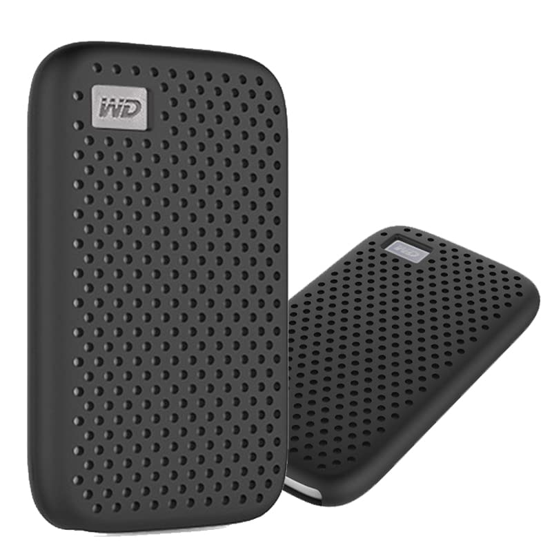 Ferbao Silicone Case Compatible with WD My Passport SSD Portable Hard Drive 500G/1T/2T/4T Accessories Soft Silicone Cover Protective Sleeve (Black)