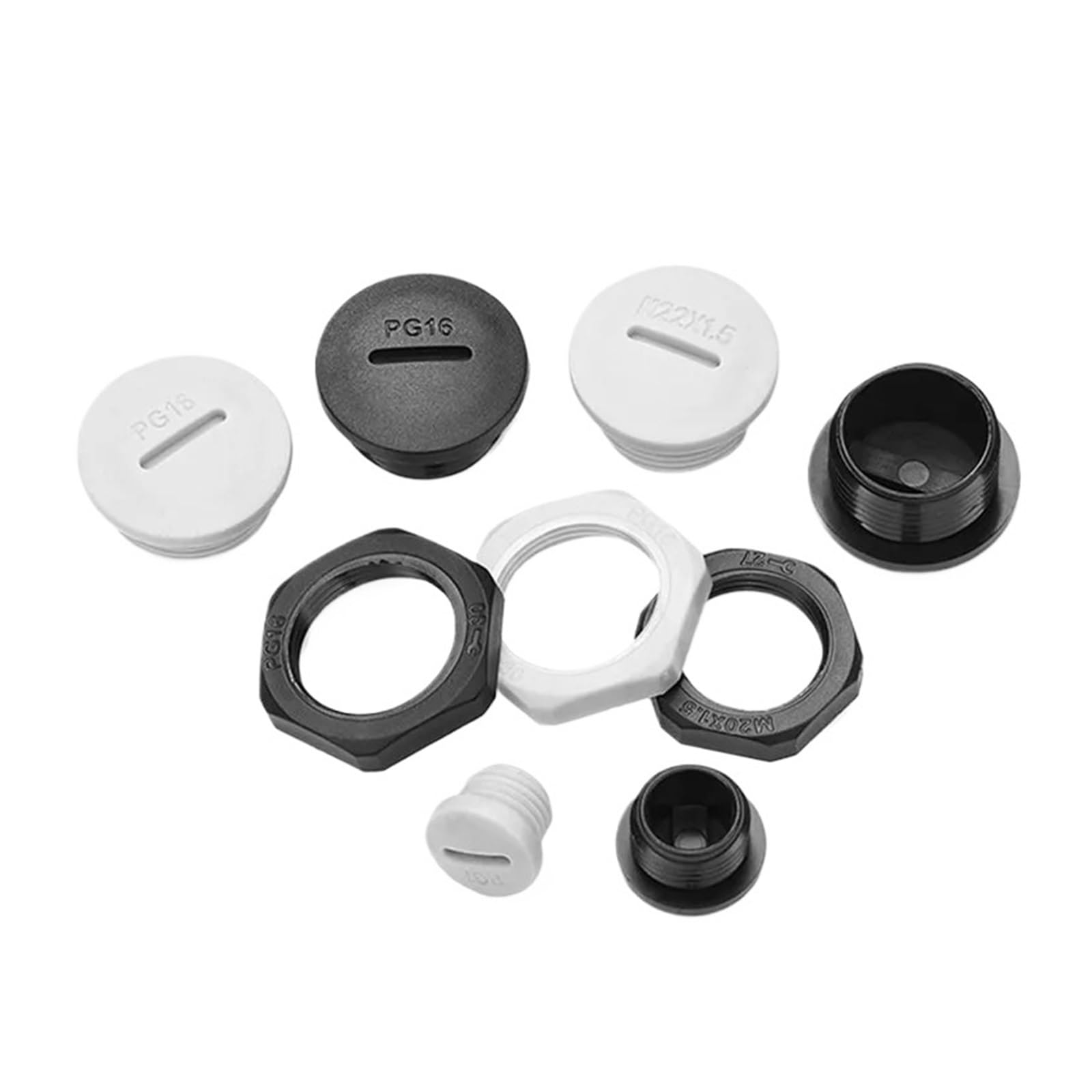 Prensaestopas Tapón Ciego 10 Uds embalado IP68 PA66 Cable de nailon enchufe ciego blanco Cable roscado glándula tapas de tapa de tornillo | White For PG36