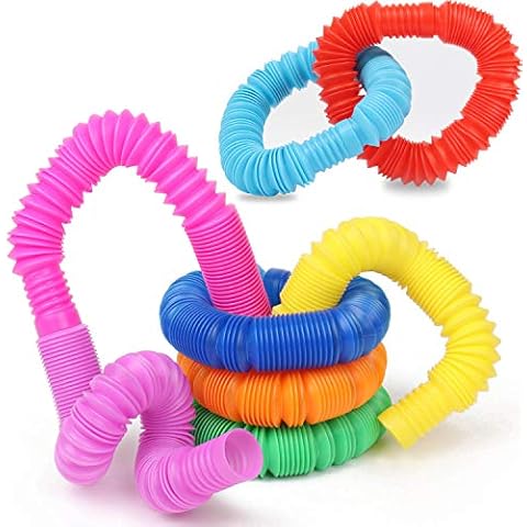 Yiran Mini Pop Tubes Sensory Stretch Toys,8pcs Colorful Party Favor Fidget Toys with Funny Pop Sounds.Stretch Pipe Sensory Toys Relieve Stress Toys Cover