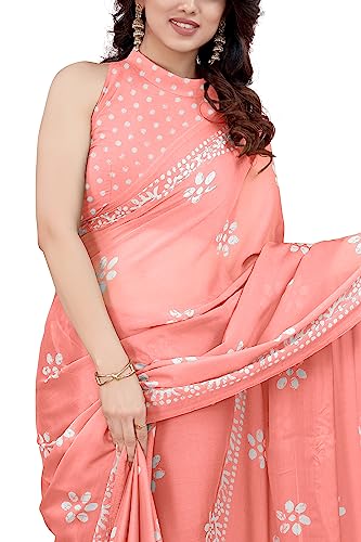 Image of MIRCHI FASHION Saree for Woman Chiffon Batik Printed | Lightweight Daily Wear Women's Office Sari with Blouse Piece (Available in 40 Colours)