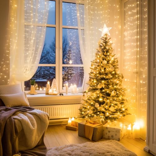Jmexsuss EXS-S-0200 200 Led Christmas String Lights Indoor Outdoor, Connectable Warm White Christmas Lights Clear Wire thumb #3