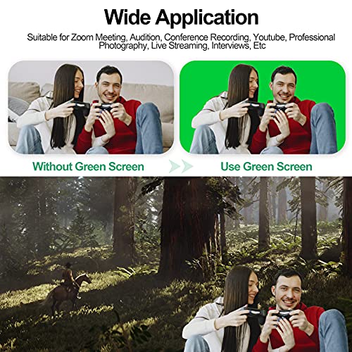 Emart Green Screen Backdrop With Stand, 5X7 Ft Collapsible Greenscreen With Portable T-Shaped Background Support Kit, 5X8.5 Ft Adjustable Stand For Streaming, Gaming, Zoom #TOP1