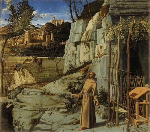Impression sur toile Saint François dans le désert affiche d'art 60x90cm