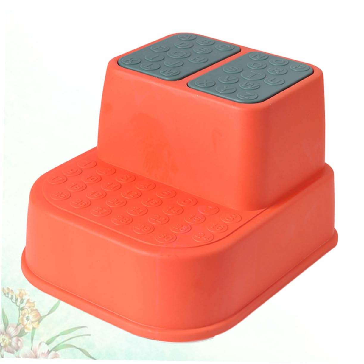 HANABASS Multi Function Non Slip Step Stool for Double Layers Footstool with Educational Design Thicken Red Footrest for and Easy Access Bathroom Kitchen