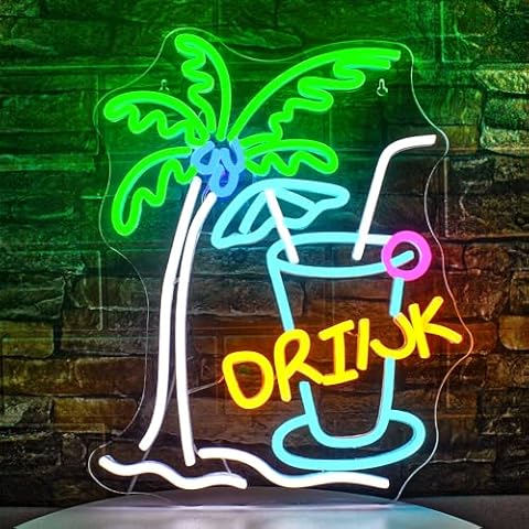 SIGNSHIP Palm Tree Neon Drink Sign Cover