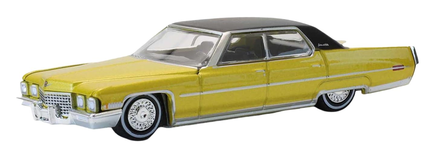 Greenlight Collectibles California Lowriders Collectibles 63080-C 1:64 Scale California Lowriders Series 7-1971 Caddy Sedan Deville Lowrider – Gold Metallic