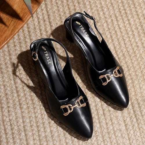 Image of TRASE Block Heels Sandals for Women, Flashy-I Stylish & Comfortable Footwear