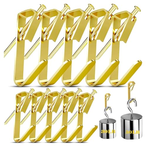 Image of Picture Hangers,50 Set Picture Hanging Hooks Picture Hanging Kit with 50Pcs Hooks and 50Pcs Nails