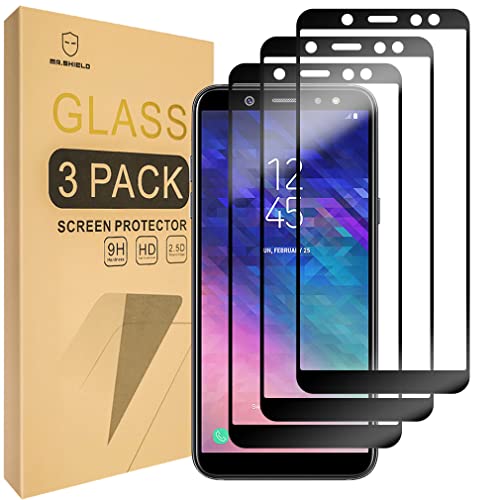 Mr.Shield [3-PACK] Designed For Samsung Galaxy A6+ [2018] / Galaxy (A6 Plus) [2018] [Japan Tempered Glass] [9H Hardness] [Full Cover] Screen Protector with Lifetime Replacement