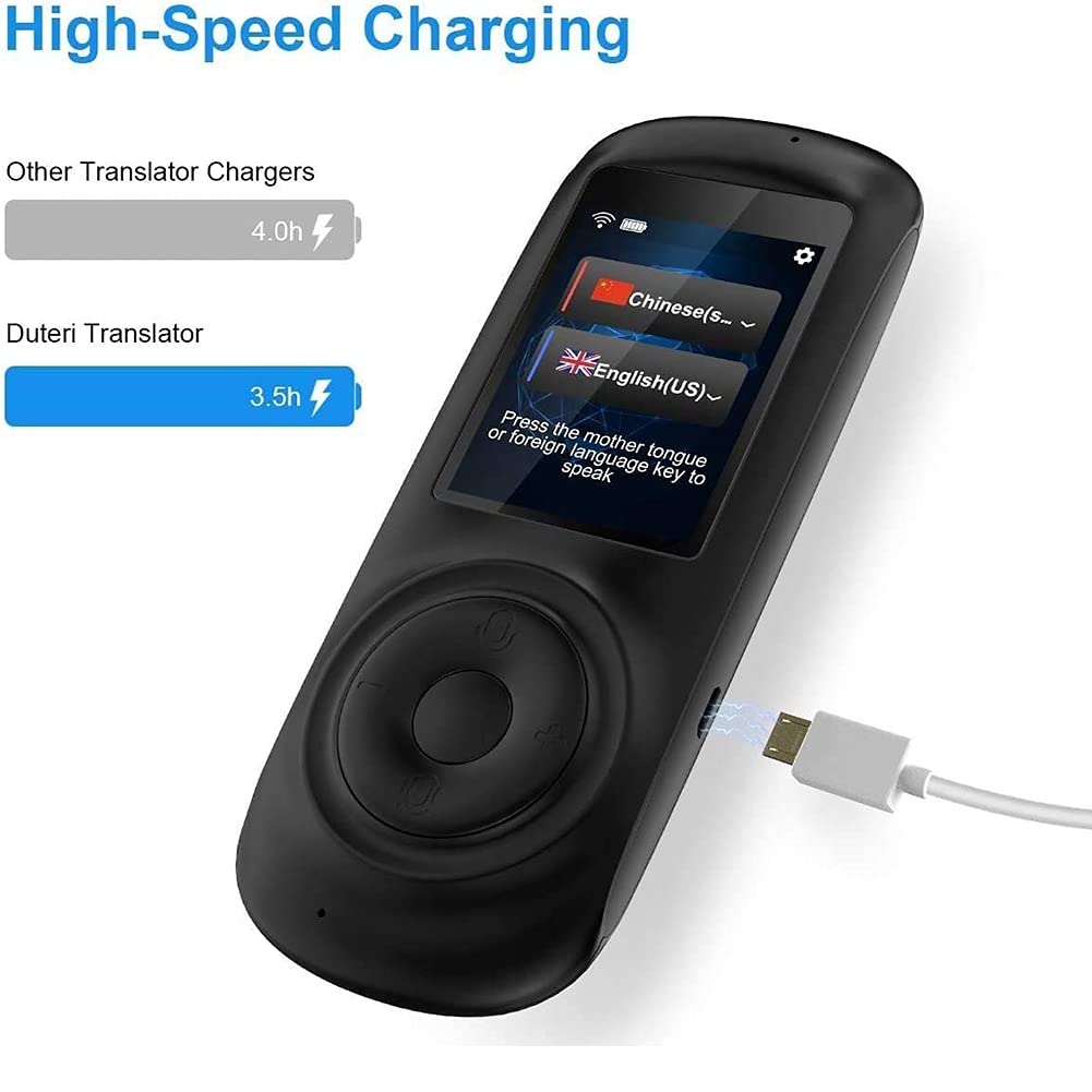 Dispositivo traduttore di lingue, traduttore vocale portatile, supporta 70 lingue, traduttore vocale istantaneo WiFi/hotspot/bidirezionale, touch screen da 2,4 pollici, per apprendimento, viaggi,
