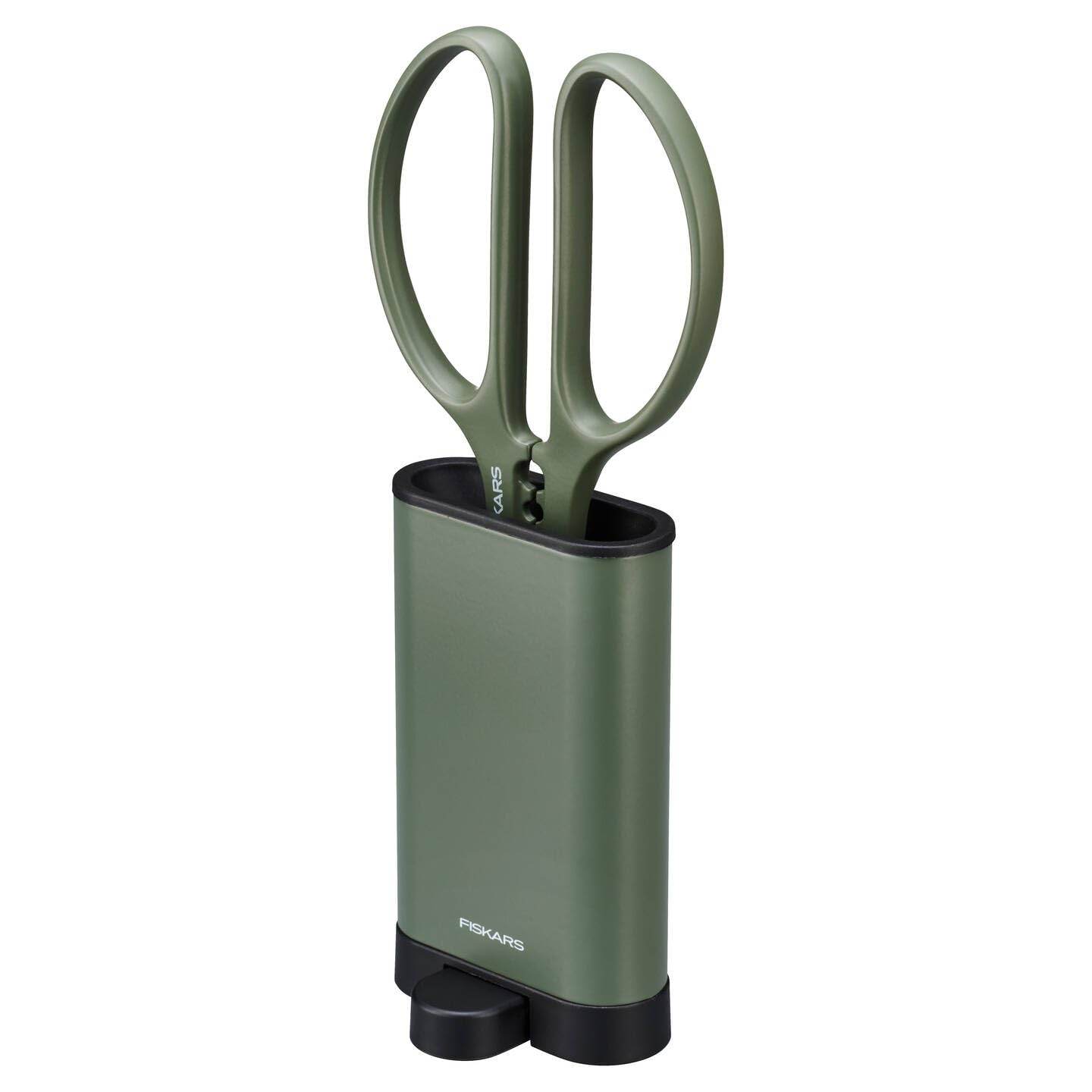 Fiskars Cesoie per Piante con Supporto, Cura delle Piante Urbane, Per Tagli Netti su Piante da Interni e Fiori, Lunghezza Totale 18,8 cm, Acciaio Inox/Plastica, Verde Scuro/Nero, 1075316