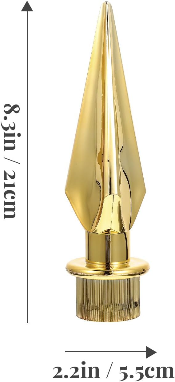 Veemoon Golden Flag Pole Topper Plastic Spear Flag Pole Topper Decorative Flagpole Top Ornaments Flagpole Finial Head Decoration for Office Yard Conference Garden Indoor and Outdoor Parade, 8.3Inch - Image 2