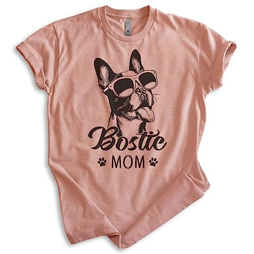 EVERTREE CLOTHING Bostie Mom T-Shirt, Unisex Women's Shirt, Boston Terrier Owner, Best Dog Mom Gift