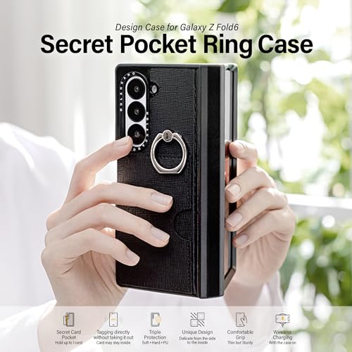 Housse en cuir pour Galaxy Z Fold 6 avec couverture charnière et finition premium - 2