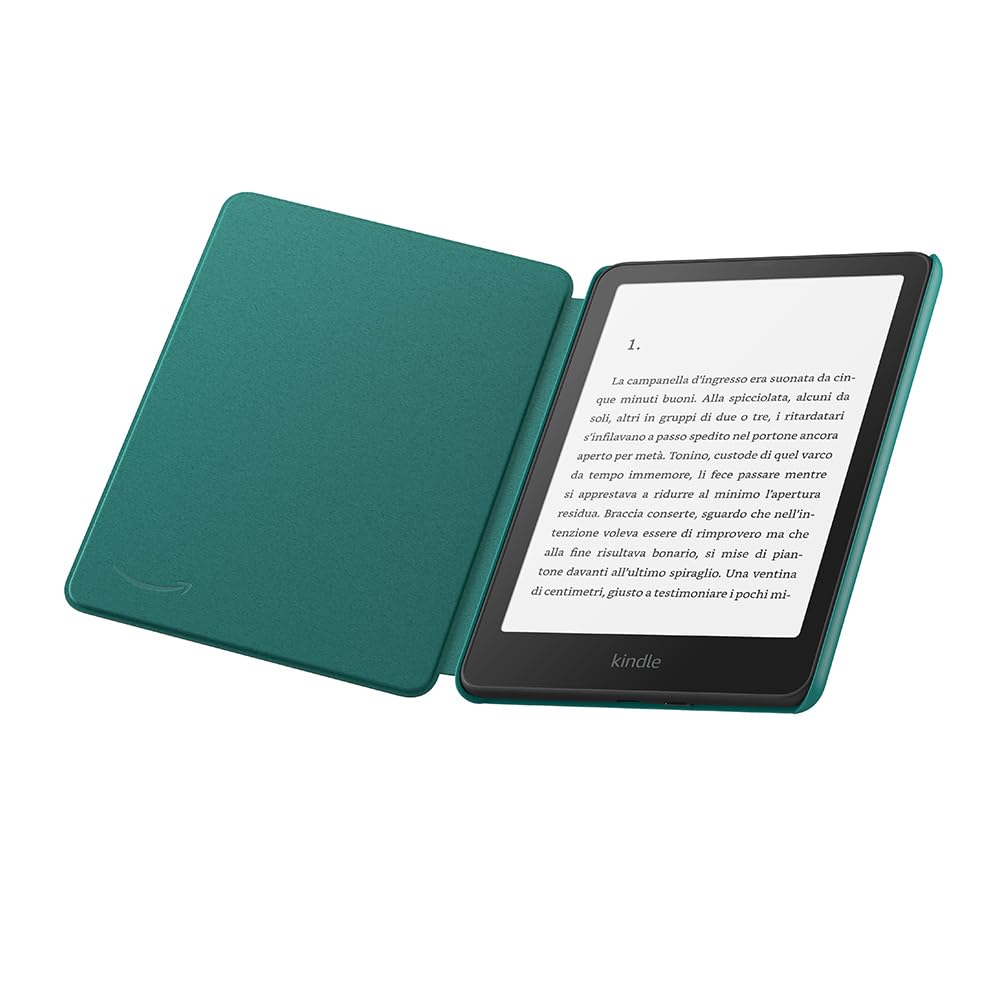 Kindle Paperwhite Signature Edition (versione 2024) da 32 GB senza pubblicità, una copertura in tessuto Amazon e un dock di ricarica wireless Made for Amazon