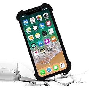 Universal Smart Phone Bumper Case for Unimax UMX U683CL U504TL Elastic Silicone Cover for Samsung Galaxy Huawei Xiaomi LG HTC Nokia Blu Vivo Google Phones Size 4” to 6.5” inch Case (Black)