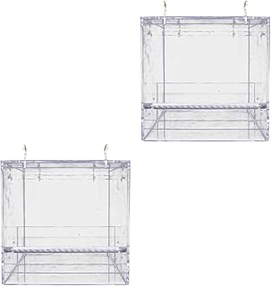 YARNOW 2pcs bird feeder hanging automatic bird feeder bird feeders for outdoors bird house window Pet Bird window tray bird feeder window bird Parrot feed the birds bird food box sucker