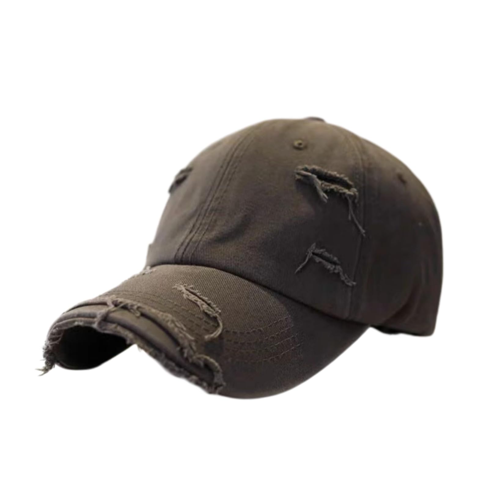 Gorra de beisbol gris oscuro vintage con borde curvo ajustable de algodon retro calle casual para hombre y mujer
