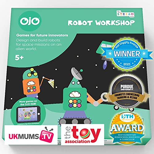 OjO STEM Activities for Kids Ages 5-7, Robot Workshop Board Game and Stem Projects for Kids | Learning & Educational Toys for Boys & Girls | Smart Games for Brain Developing and Engineering Skills