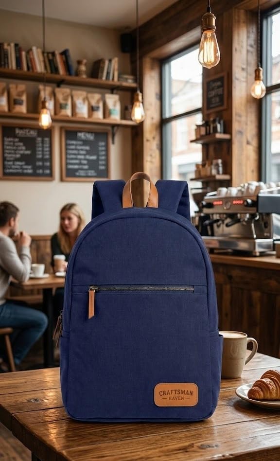 Image of Canvas Backpack | Lightweight Casual Daypack with Front Zipper Pocket | Durable Travel, & Daily Use Backpack | Unisex Travel Backpack | Laptop Backpack Compatible with upto 14 inch Laptop