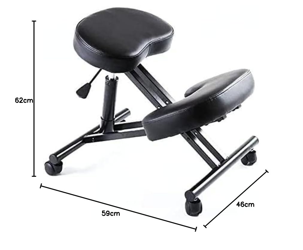 CSS CSS2022 Chaise à genoux orthopédique réglable et ergonomique avec cadre de bureau Noir