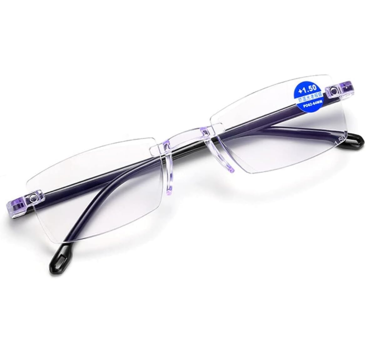 Rimless Reading Glasses for Men Women +1 +1.5 +2.0 +2.5 +3.0 Power with Blue Light Blocking Lenses, Lightweight Frame, (Clear-Black, 2.5) (B09QS8SMQH) Amazon Price History, Amazon Price Tracker