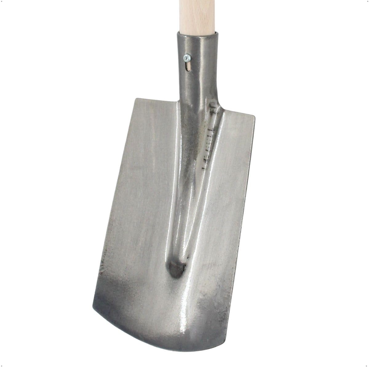 Rekord Spaten für Kinder (Metall, poliert) mit 77 cm Stiel aus Buchenholz, Maße Schaufelkopf 20 x 12 cm, Gesamtlänge 92 cm, für Kinder ab 3 Jahren empfohlen