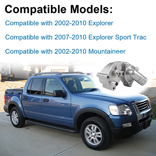 Image of 2L2Z8592BA Aluminum Thermostat Housing Compatible with 2002-2010 Explorer