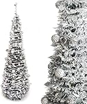 Best Artificial Frosted Pop-up 7ft Pre-Decorated Pre-Lit Christmas Trees