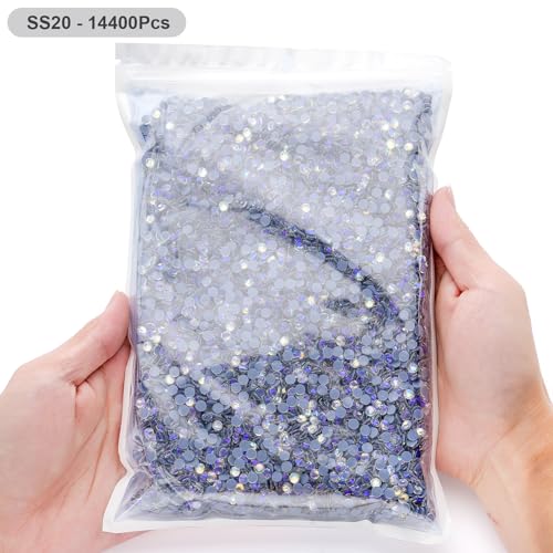 Image of Hotfix Rhinestones Bulk, 14400PCS Moonlight Hot Fix Rhinestones for Clothes DIY Decoration Crafts, Moonlight, SS20, 4.6-4.8mm