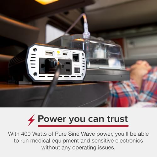 Image of Cobra PURE SINE 400W Power Inverter, Portable, 400 Watt Car Charger