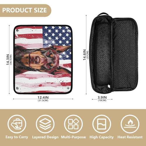 Bolsa para herramientas de cabello para mujeres con tapete resistente al calor y accesorios removibles para planchas de pelo, rizadores, y estilizadores miniatura 4
