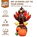 Joiedomi 5 Ft Thanksgiving Inflatable Turkey on Cornucopia; LED Light Up Blow Up Turkey for Autumn Thanksgiving Decorations and Fall Family Party Favor Supply Décor
