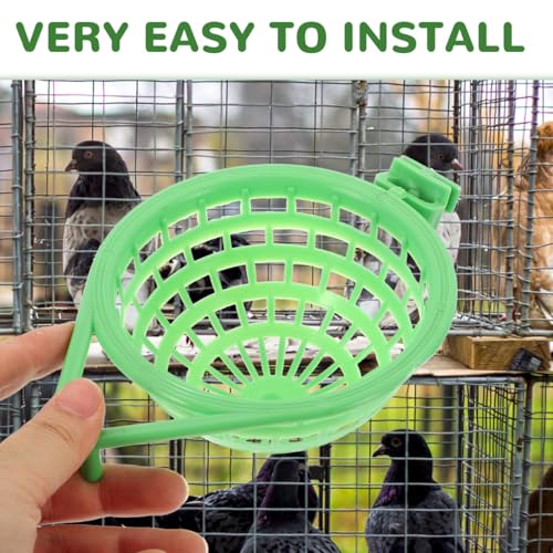 Image of Mipcase 2pcs Bird Nest Basin for Small Birds Green Nesting Holder for Parrots Easy to Install Convenient Bird Supplies