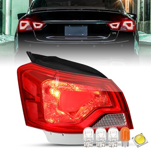 JSBOYAT Halogen Tail Light Fits for 2014-2020 Chevy Impala Outer Rear Light w/Bulbs Taillight Assembly OE Direct Replacement Brake Tail Lamp Left Driver Side GM2804116 84247728
