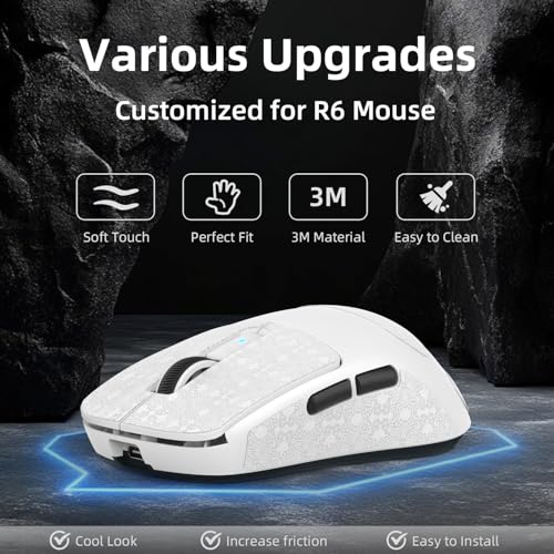 LexonElec Attack Shark R6 Mouse sem fio para jogos adesivo antiderrapante, adesivo antiderrapante pa