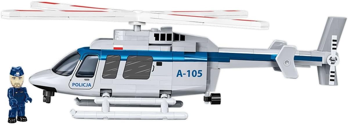 COBI Action Town Bell 407 - Police Helicopter Building Set, 217 Pieces