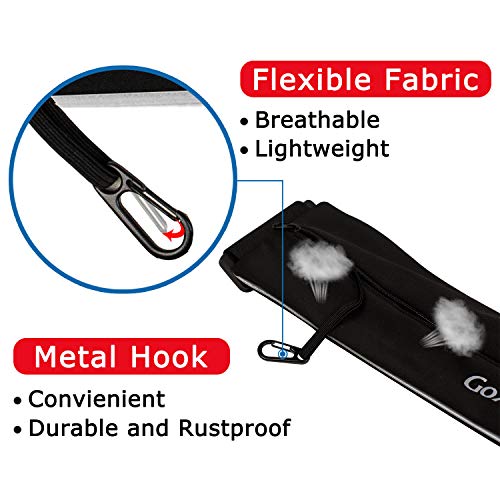 Running Belt Waist Pack with Sports Wristband,Reflective Zippered Runner Pocket Pouch Fanny Pack Adjustable Running Waistband with Key Clip for Fitness Walking Cycling, iPhone 11/X,Galaxy S10 (Black)