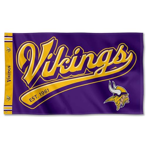 Minnesota Vikings Script Logo Premium Flag