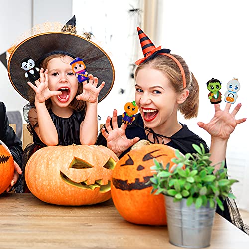 5 Pack Halloween Finger Puppets For Kids Rubber Witch Ghost Pumpkin Character Bath Finger Puppets Halloween Finger Toys For Kids Boys Girls Hand Puppet Birthday Party Supplies Favors Decorations #TOP3