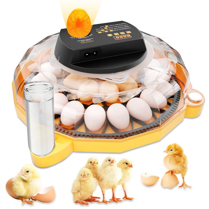 26-Egg Incubator with Automatic Turning, Digital LED Display and Automatic Humidity Control for Chicken, Duck, Quail, Poultry and Pigeon Eggs,Chicken tray (Purpose egg tray+Bird egg tray)