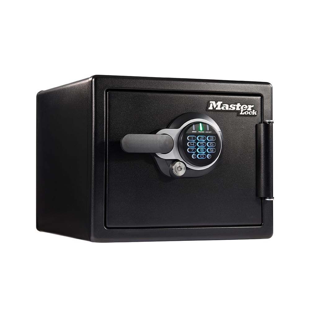 Photo 1 of Master Lock Black Premium Fireproof and Waterproof Safe with Digital Keypad, 0.82 cu-ft, STW082GTC