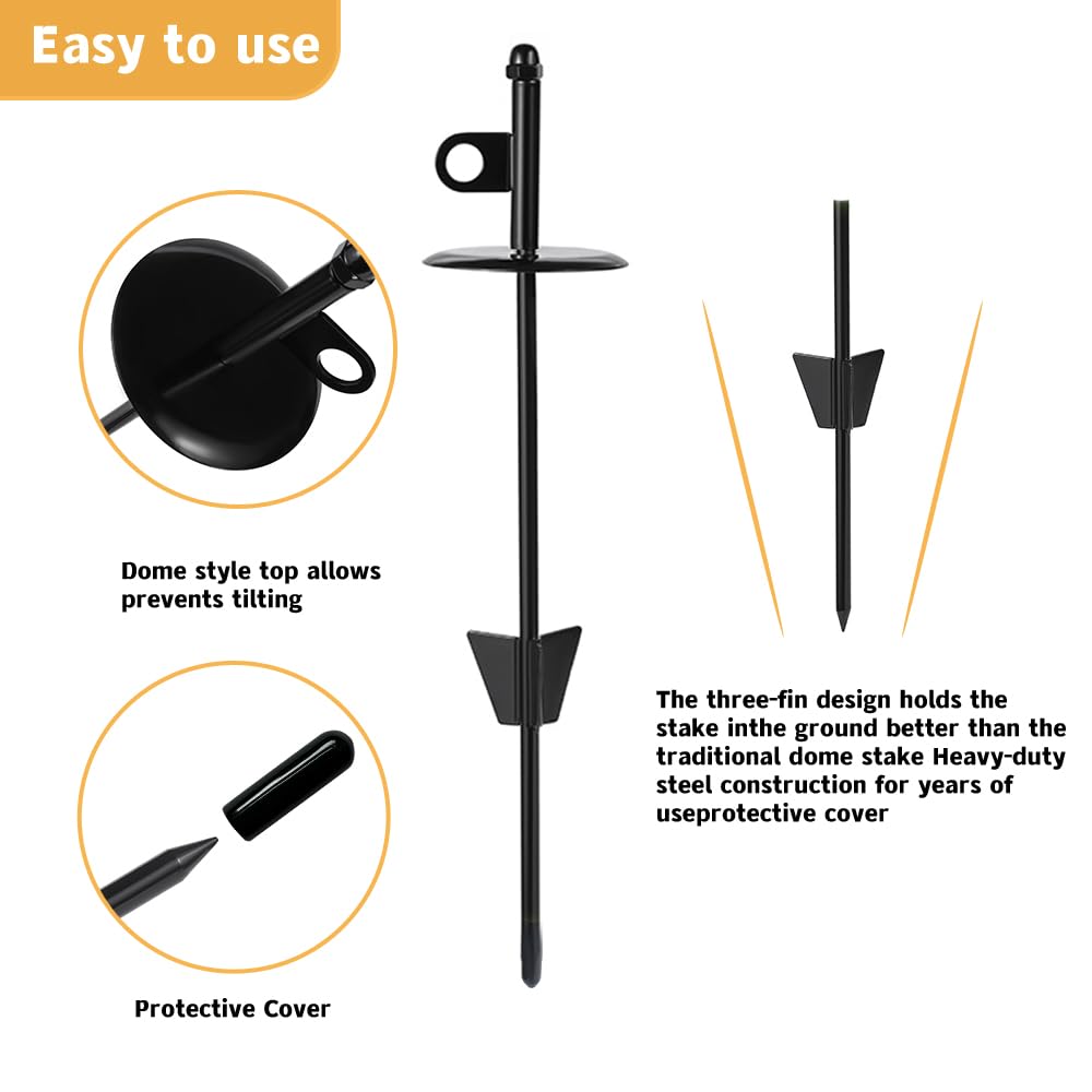 Mi Metty Dog Tie-Out Stake,Heavy Duty Dog Stake for Medium to Large Dogs up to 200 lbs - Image 3