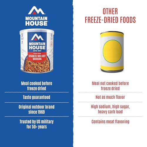 Mountain House Spaghetti with Beef Marinara #10 Can | Freeze Dried Survival & Emergency Food | 7 Servings
